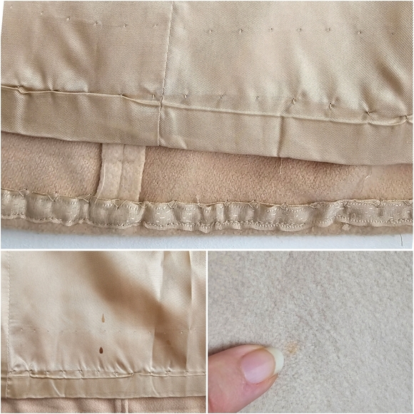 Vintage 100% Luxurious Cashmere Elegant  Cream Coat Robe, Detachable Fur Collar - Picture 16 of 16